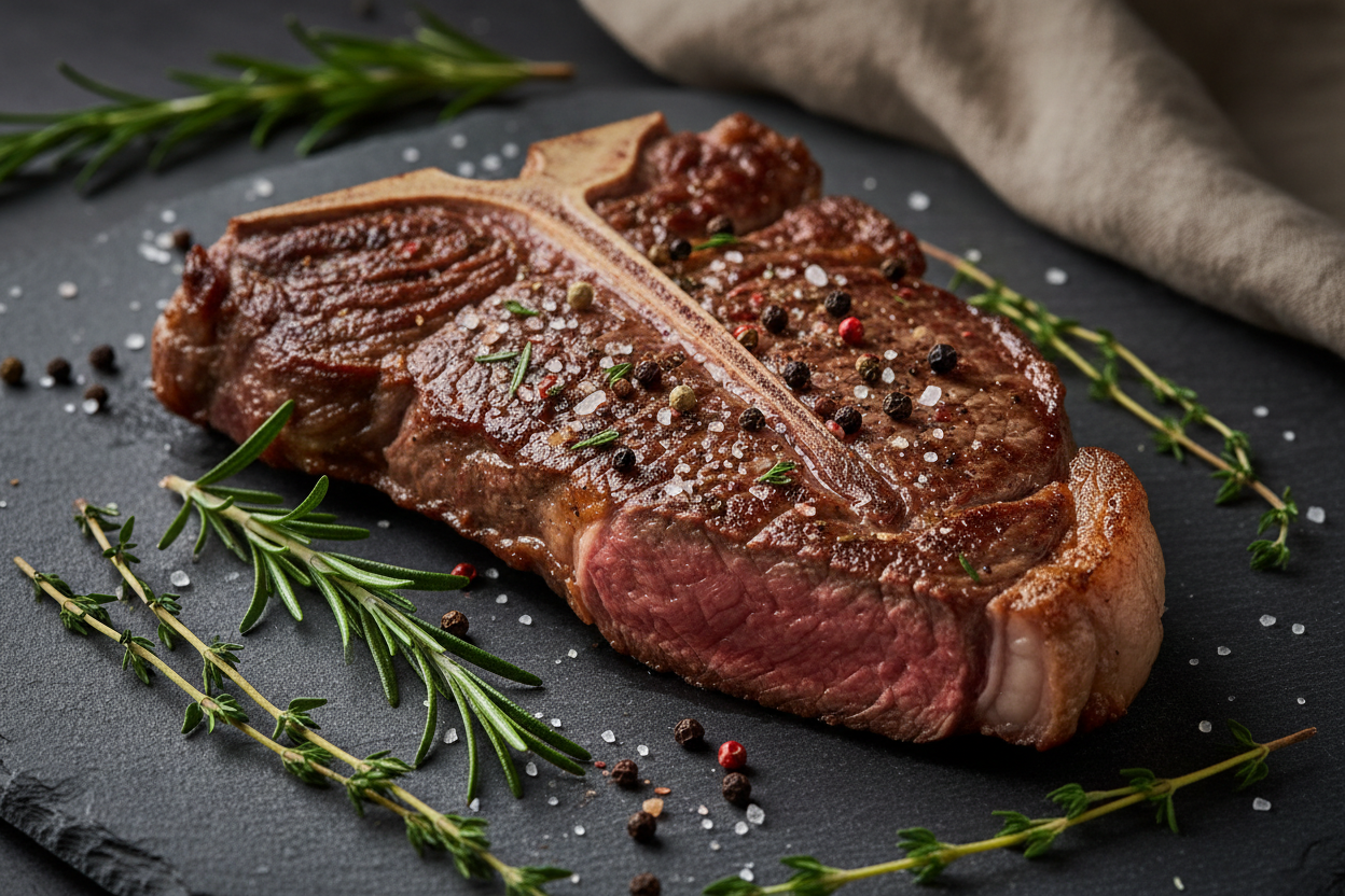 T-Bone Steak vom NÖ Weiderind, vom Meisterfleischer Hödl in knapp 250 Gramm starke Cuts zerlegt, nur in Direktzustellung Wien und Wien Umgebung